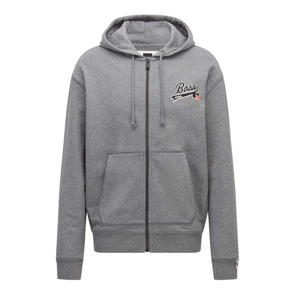 Hugo Boss Sanyo Hooded Zip Sweatshirt - Grey